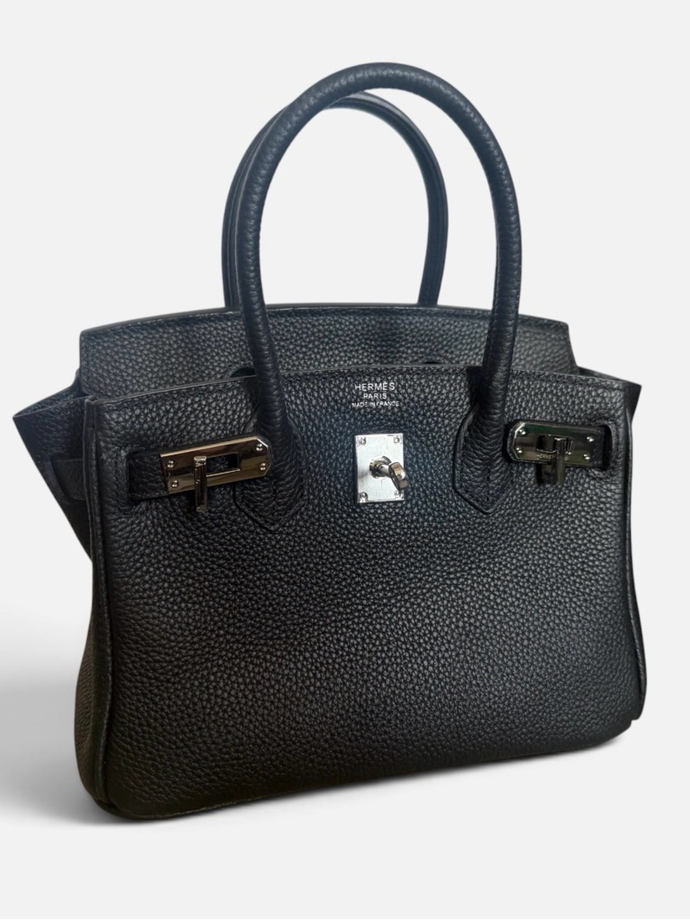 Birkin b25 black with Pegasus horse charm